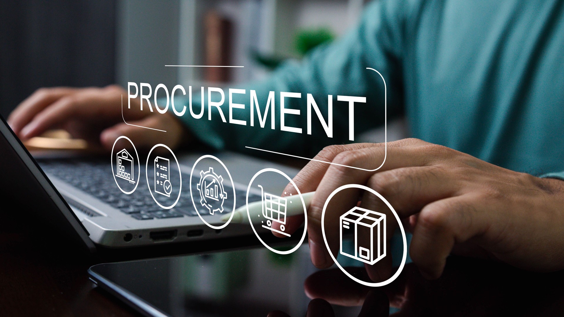 Procurement Management Industry concept. Supply Chain retail logistics, transportation suppliers, import export and transport industry,  virtual screen for with supply chain and retail logistics.